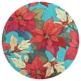 thumbnail image 3 of Christmas Poinsettia Red Flower Round Carpet Circle Rug Outdoor Patio Area Rug Washable Large Area Rugs Hallway Room Decor Fitness Mats, 3 of 8
