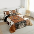 thumbnail image 3 of Manfei Texas Star Horseshoe Full Size Comforter Sets 3-Piece for Kids Children Teens,Western Cowboy Bedding Comforter Set,Cow Print Patchwork Lightweight Bedding Sets,Lightweight Room Decor, 3 of 8