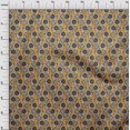 thumbnail image 3 of oneOone Polyester Lycra Fabric Leaves & Floral Block Printed Fabric 1 Yard 56 Inch Wide, 3 of 5