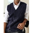 thumbnail image 3 of Gilet pour Homme Sans Manches à Col en V en Tricot Torsadé, 3 of 7