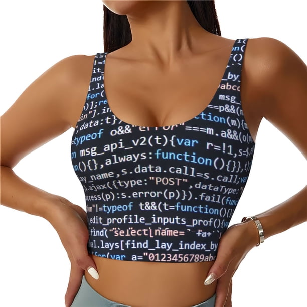 Balery Function Source Code Sujetadores deportivos con espalda cruzada para mujer, acolchados, sin costuras, de alto impacto, ideales para yoga, gimnasio, entrenamiento y fitness.-