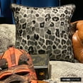 thumbnail image 3 of The HomeCentric Euro Pillow Cases, Black & Grey European Sham&nbsp;Pillow Cover, Pack of 2, 26x26 inch (65x65 cm) Faux Leather & Suede Cushion Cover&nbsp;Couch, Pillow Cover Leopard - Spotted Wild, 3 of 10