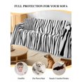 thumbnail image 4 of Black White Lines Couch Cover for Dogs, Retro Stripes Texture Minimalist Art Washable Sofa Covers Slipcover for Pets Dogs Futon Cover, Couch Recliner Covers, Oversized Chair Slipcover 71"x91", 4 of 9