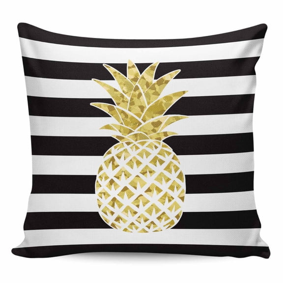 Pineapple Pillow Covers 20x20 Inch Decorative Throw Pillow Cover, Modern Abstract Fruits Black White Stripe Sofa Pillowcases Accent Cushion Case Home Decor Bedroom Living Room