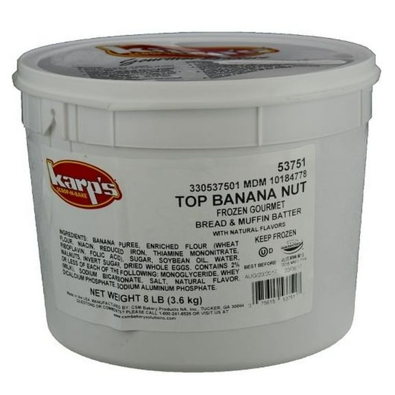 Karps Scoop N Bake Banana Nut Muffin Batter, 8 Pound per Pail -- 2 per case