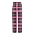 thumbnail image 5 of Kvture Pajamas for Mens Graphic Loose Fit Thin Plaid Straight Leg Long Leg Trousers Pants Pajamas PJ Man Hot Pink L, 5 of 5