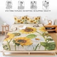 thumbnail image 5 of Twin Sze Fitted Sheet Set - Sunflower Farmhouse 2 Piece Bedding Sets 16" Deep Pocket Fitted Sheet with 1 Pillowcase, Spring Summer Retro Floral Butterflies Brushed Microfiber Hotel Luxury Bed Sheets, 5 of 9