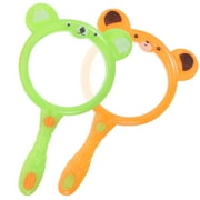 Onaparter 2 Pcs Handheld Magnifying Glass Toddler Outdoor Toys Kids Magnifier Magnafining with Light Explore Reading As Shown