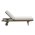 thumbnail image 6 of Saratoga Outdoor Patio Teak Chaise Lounge Chair in Weathered Gray White, 6 of 10