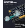 thumbnail image 4 of Restored AULA F87 Wireless Mechanical Keyboard, 75% TKL Custom Hot Swappable Gaming Keyboards with PBT Keycaps, Pre-lubed Greywood Switches, RGB Backlit Creamy Keyboard, 4 of 9