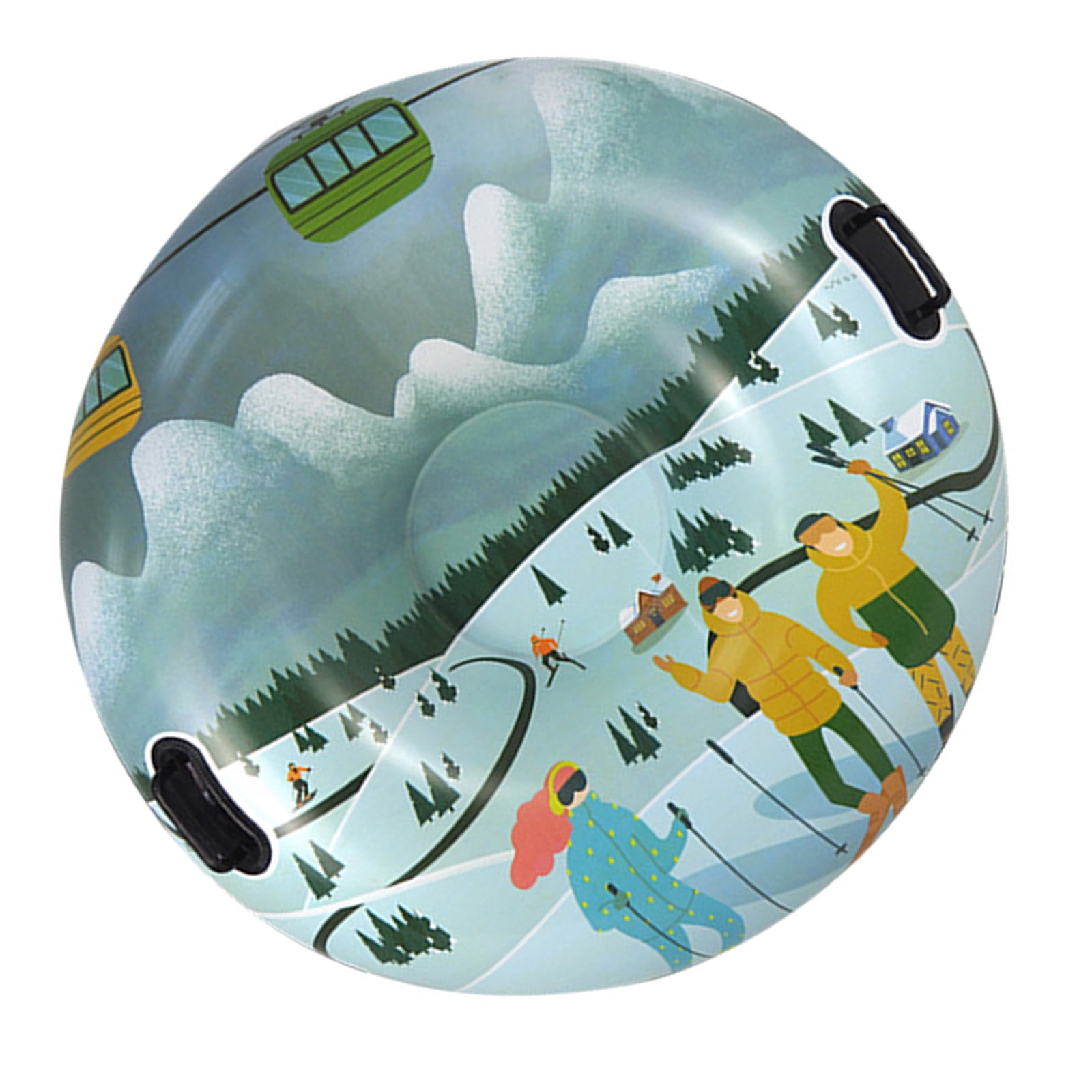 Folding Inflatable Snow Tube Sled with Handles Thicken PVC Snow Tubing Winter Snow Tube Winter Outdoor Sports Toy