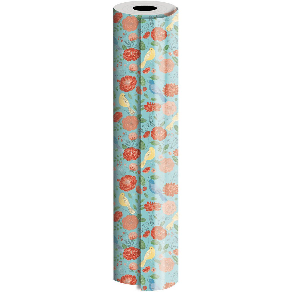 JAM Paper® Industrial Size Bulk Wrapping Paper Rolls, Dahlia Design, 1/