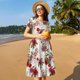 thumbnail image 4 of Disketp Rose Flowers para Vestido de Manga Corta para Mujeres, Vestidos de Verano para Mujeres, Casual y Holgado para la Playa, 4 of 6