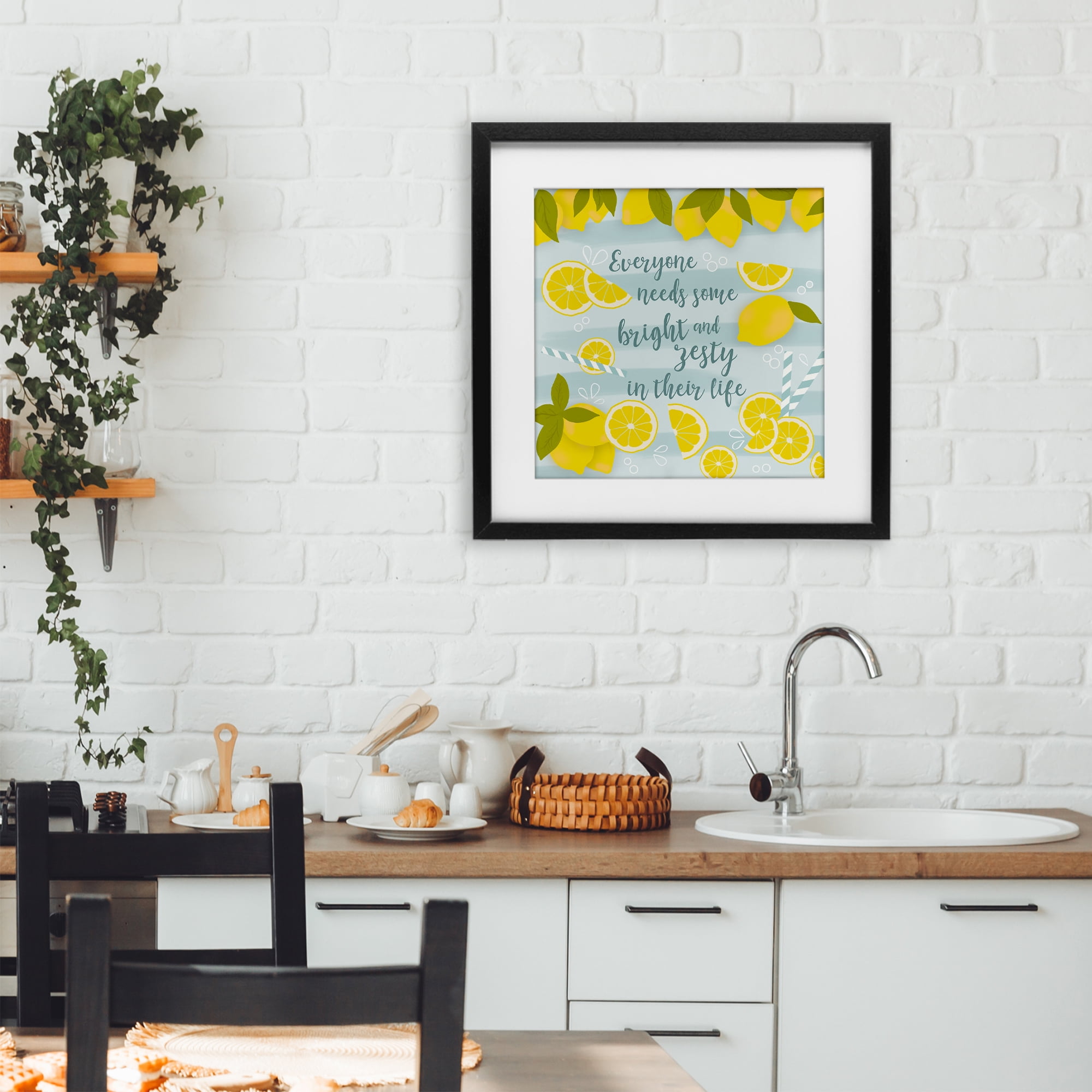 Stupell Industries Everyone Needs Bright & Zesty Black Framed Print Under Glass, design by Anna Quach