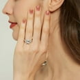 thumbnail image 6 of BERRICLE Sterling Silver 3-Stone Wedding Engagement Rings 2.6 Carat Emerald Cut Cubic Zirconia CZ Promise Ring for Women, Rhodium Plated Size 8.5, 6 of 12