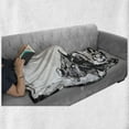 thumbnail image 6 of Motorcycle Soft Flannel Fleece Blanket, Motocross Racer Image Grungy Background Poster Style Monochromic Artwork Print, Cozy Plush for Indoor and Outdoor Use, 60" x 80", Black White, by Ambesonne, 6 of 6