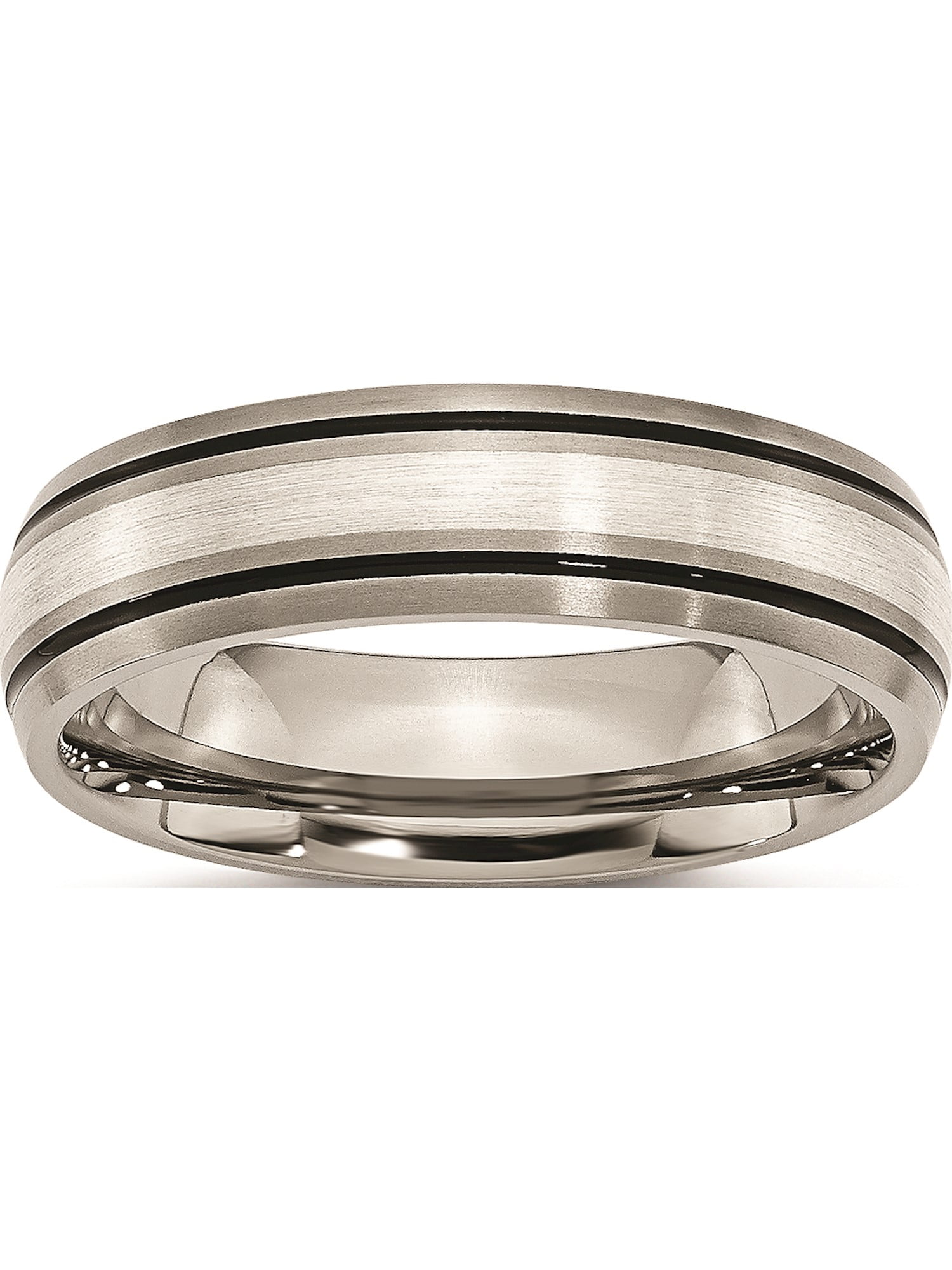 Best Designer Jewelry Titanium Sterling Silver Inlay 6mm Brushed Band Best Designer Jewelry Titanium Sterling Silver Inlay 6mm Brushed Band
