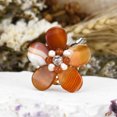 thumbnail image 2 of Orange Agate Floral Purity Pearl Pin-Brooch, 2 of 7