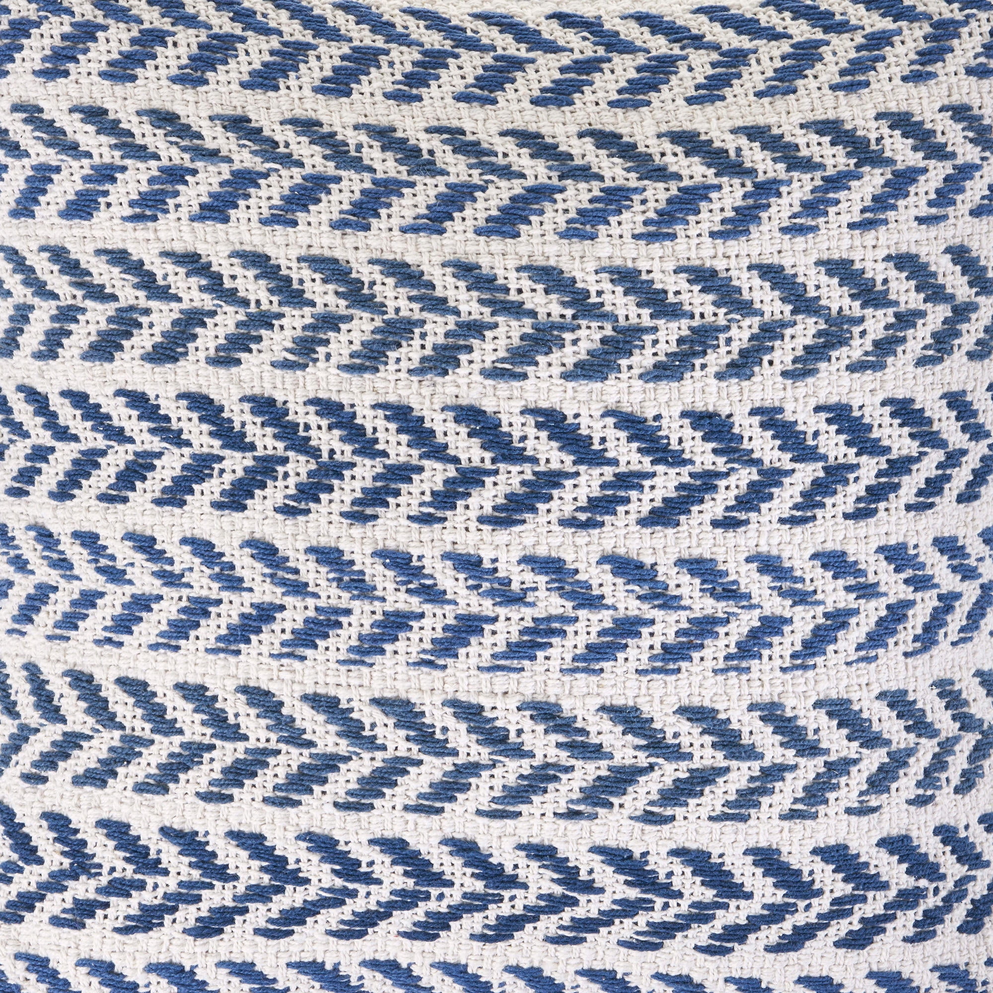 LR Home Ariya Indigo/White Chevron Cotton Adult Decorative Throw Pillow Cover