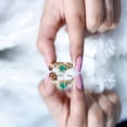 thumbnail image 5 of Rosec Jewels Nature Inspired Ring for Women, Emerald Flower Ring with Diamond (AAA Quality), 18K Yellow Gold, US 9.00, 5 of 8