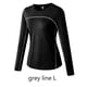 thumbnail image 3 of Ropa interior térmica para mujer, capa base de cuello redondo, camisetas cálidas ajustadas elásticas de manga larga, ropa cómoda para Fitness Prendas para la parte del cuerpo negro y gris L Qarigey  AP013660-18, 3 of 6