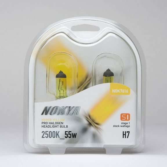 Nokya H7 Hyper Yellow Pro Halogen 2500K Stage 1 Headlight / Fog Light Car Light Bulb Replacement One Pair NOK7616
