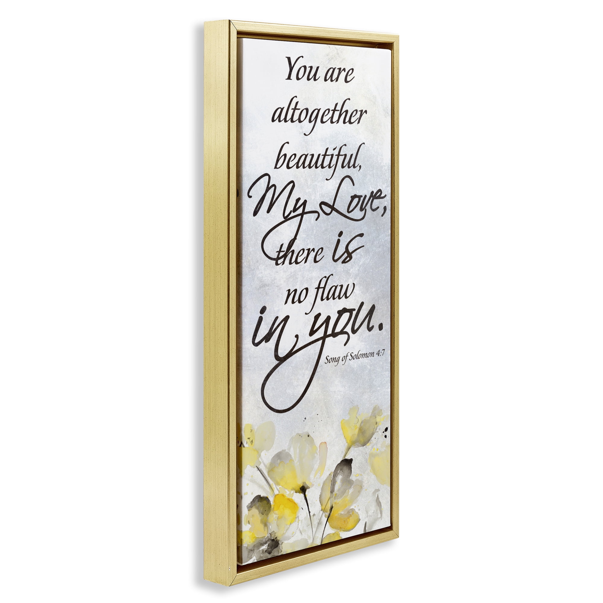 Stupell Industries There Is No Flaw In You Gold Framed Floater Canvas Wall Art, design by Lanie Loreth