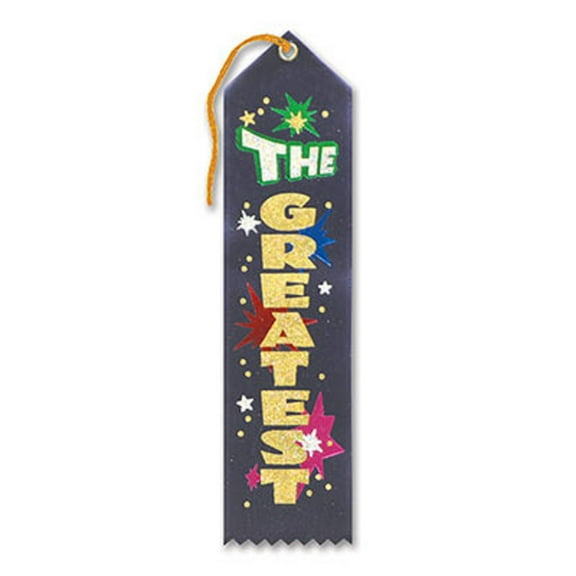 Pack of 6 Green "The Greatest Award" School Award Ribbon Bookmarks 8"