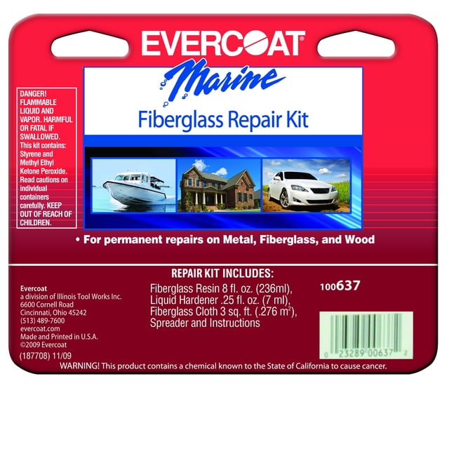 Kit de reparación de fibra de vidrio Evercoat 637, 236 ml, resina