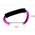 thumbnail image 2 of Noneea 3PCS Stroller Hooks, 5.2'' Large Carabiner Clip - Carabiner Large, Baby Stroller Hooks for Hanging Bags, Stroller Accessories(Purple), 2 of 6