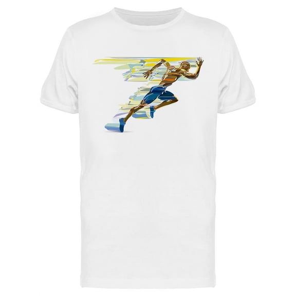 Artistic Stylized Running Man  T-Shirt Men -Image by Shutterstock, Male Small