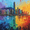 HK Cityscape, variant on Dreamscape Forest Path Canvas Wall Art,Home Decor for Living Room Bedroom Hallway Office Cafe Meditation Room