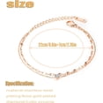 thumbnail image 2 of Simple Charm Anklet for Women，14k Rose Gold plating Beach Dainty Cute Tiny Adjustable Stainless steel ankle bracelets Personalized Foot chain Jewelry Gifts for Mom Wife, 2 of 6