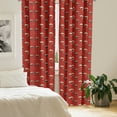 thumbnail image 2 of Ambesonne Nautical Curtains, Cartoon Shrimps Pattern, Pair of 28"x84", Paprika Dark Eggshell and Tan, 2 of 5