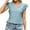 Blue, variant on Inverlee Blouses Women Boho Short Sleeve Tops Summer Loose Fit Solid Color Shirts Soft Holiday Tunic Top Summer Fashion