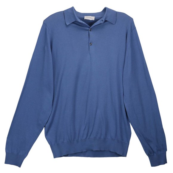 John Smedley T-Shirt à Manches Longues pour Hommes Blue Iris Bradley - 2 X