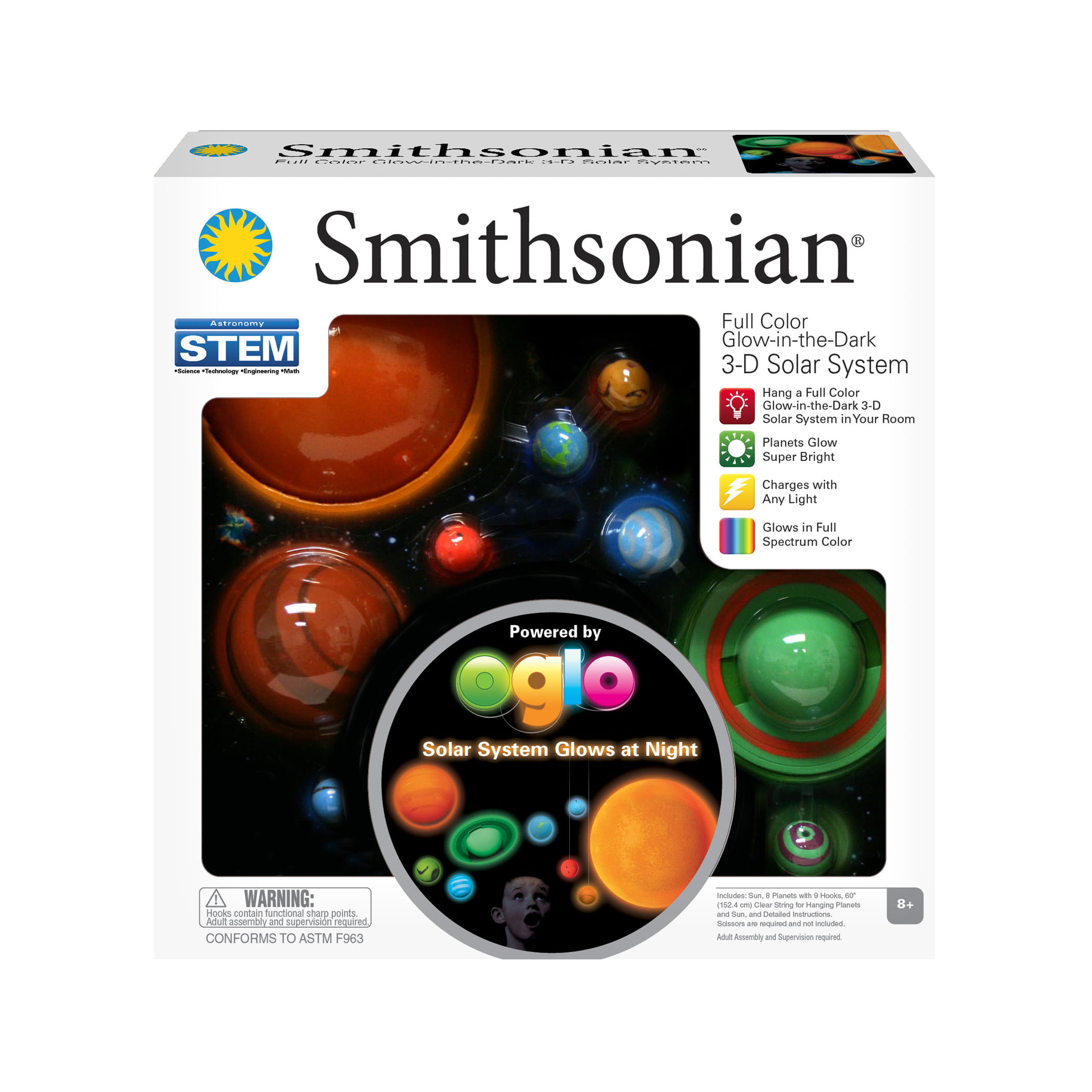 Great Explorations 3-d Solar System Glow in The Dark Ceiling Hanging Kit 3d Plan for sale online 