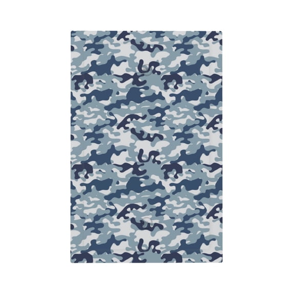 DouZhe 1-Gang Blank Wallplate, Geometric Blue Camouflage Decorative Wall Plates