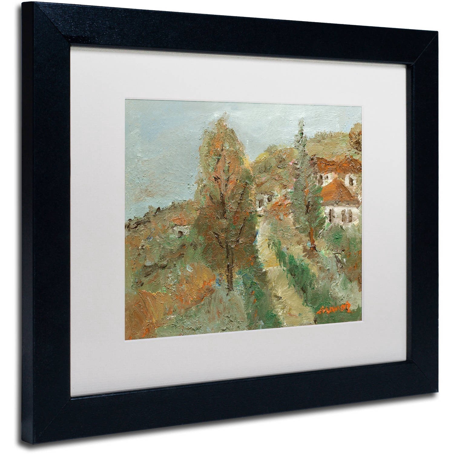 Trademark Fine Art "Last Days of Fall" Canvas Art by Manor Shadian White Matte, Black Frame