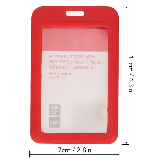 10 soportes para tarjetas de autobús de esquina redondeada de plástico esmerilado de colores surtidos con cordón para la escuela de la empresa vertical (4,3 x 2,8 x 0,2 pulgadas)