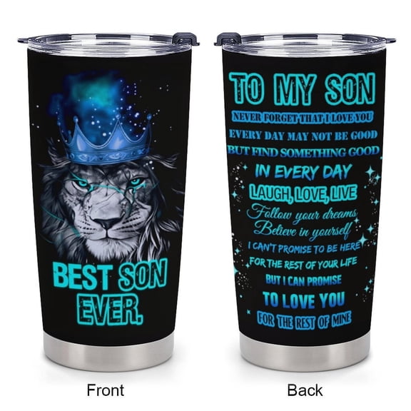 Son Gift From Mom Dad, Best Son Ever Tumbler 20oz, Graduation Christmas Birthday Gifts For Sons, Gifts For Grown Sons
