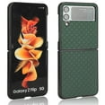 thumbnail image 2 of for Samsung Galaxy Z Flip 3 Case, Samsung Z Flip 3 Cover, Thin TPU Edge Shockproof PU Leather Protective Phone Case for Samsung Galaxy Z Flip 3 5G,Green, 2 of 5