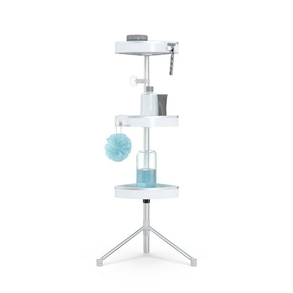 Better Living 70053 16 x 9 x 36 in. HiRISE Aluminum 3 Standing Shower Caddy, White