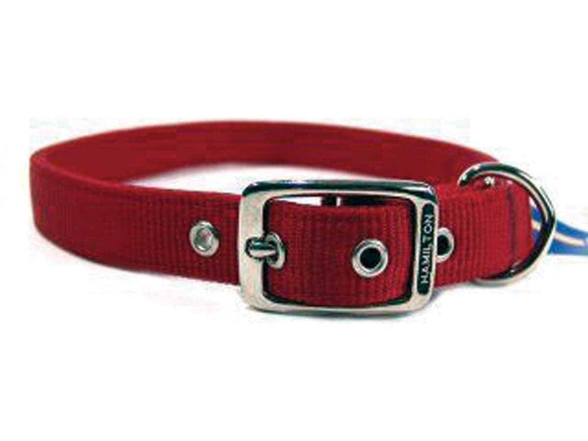 Hamilton 1" Double Thick Nylon Deluxe Dog Collar, 28" long, Red