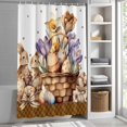 thumbnail image 6 of Easter Bunny Shower Curtain Set, Waterproof Shower Curtains for Bathroom, Brown Eggs Floral Rabbits Farmhouse Dots Plaid Washable Fabric Bath Curtain for Bathtub Decoration with Hooks 54x78 Inches, 6 of 9