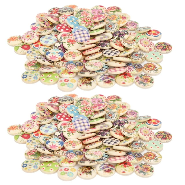 200 botones de madera para coser de 15 mm con colores variados para hacer manualidades y coser ropa