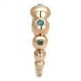 thumbnail image 4 of IP Rose Gold(Ion Plating) Stainless Steel Ring with AAA Grade CZ in Sea Blue for Women Sea Blue Stone Color Style TK3088 Size 5, 4 of 4