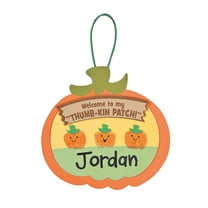 Thumbprint Pumpkin Patch Craft Kit, Craft Kits, Non Foam, Ornament Craft Kits, Halloween, 12 Pieces, Multicolor