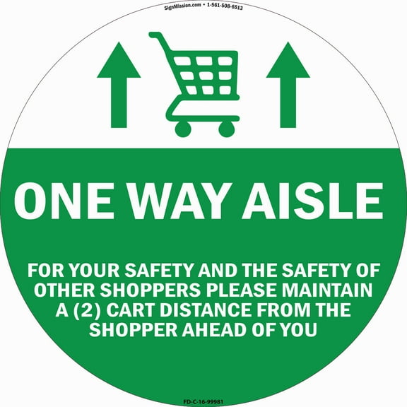 Coronavirus One Way Aisle For Your Saftety Non-Slip Floor Graphic | 12 Pack of Vinyl Decal | Protect Your Business, Work Place & Customers |  Made in The USA