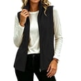 thumbnail image 5 of Busydd Fleece Vest Women Fashion Zip Up Sleeveless Stand Collar Fall Vest Casual Comfortable Solid Color Outerwear Vests with Pockets, 5 of 10
